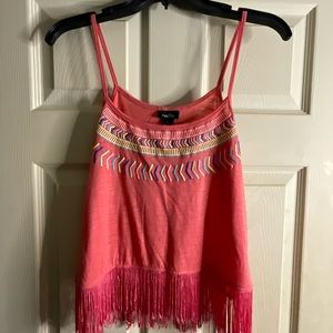 Salmon colored rue 21 tank crop top